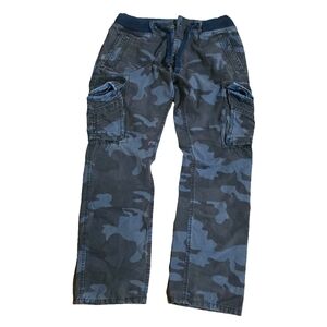 Jet Lag Camo Cargo Jeans – Blue/Gray Military Style Pants